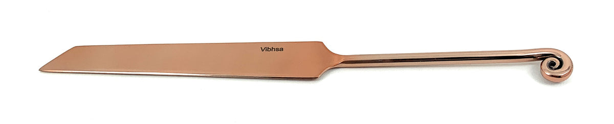 Vibhsa Designer Cake Serving Set | Treble Note Handle, Copper Finish, Stainless Steel
