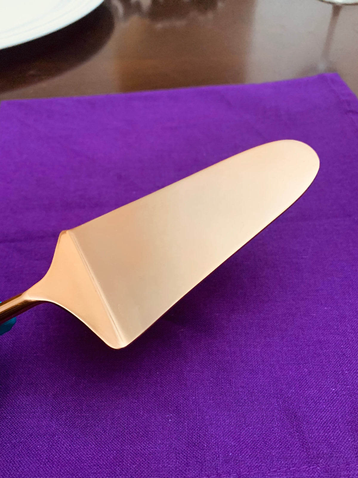 Vibhsa Designer Cake Serving Set | Treble Note Handle, Copper Finish, Stainless Steel