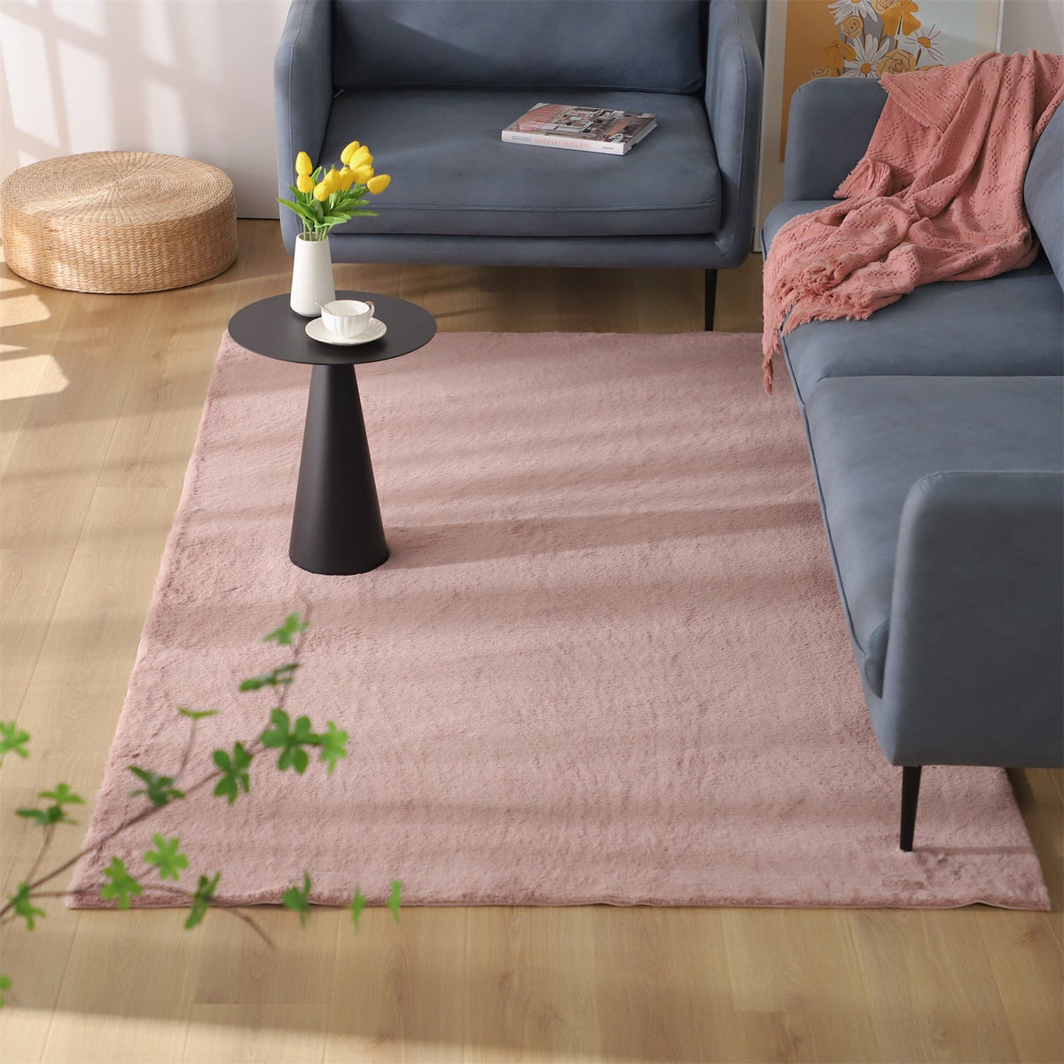 Kasentex Decorative Area Rug - Soft Accent Rug for Home Decor