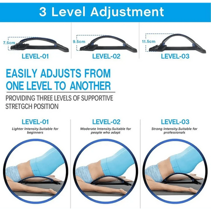 Black Purple Back Stretching Device Muscle Back Massage Relax Stretcher Posture Therapy Back Stretch Spine Pain Relief Stretcher Support Lower And Upper Muscle Pain Relief