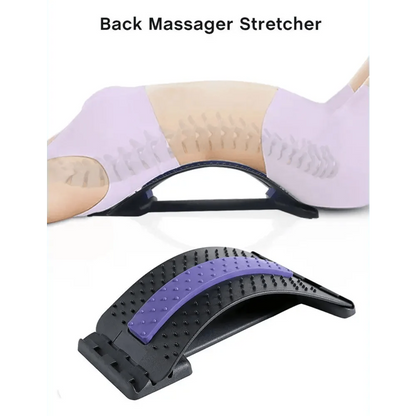 Black Purple Back Stretching Device Muscle Back Massage Relax Stretcher Posture Therapy Back Stretch Spine Pain Relief Stretcher Support Lower And Upper Muscle Pain Relief