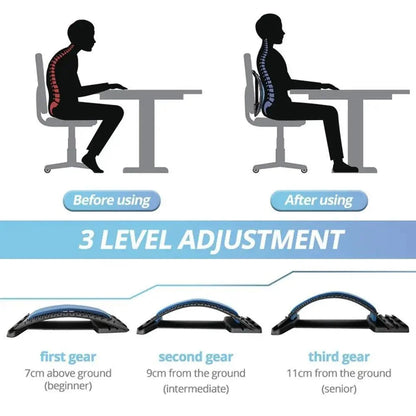 Black Purple Back Stretching Device Muscle Back Massage Relax Stretcher Posture Therapy Back Stretch Spine Pain Relief Stretcher Support Lower And Upper Muscle Pain Relief