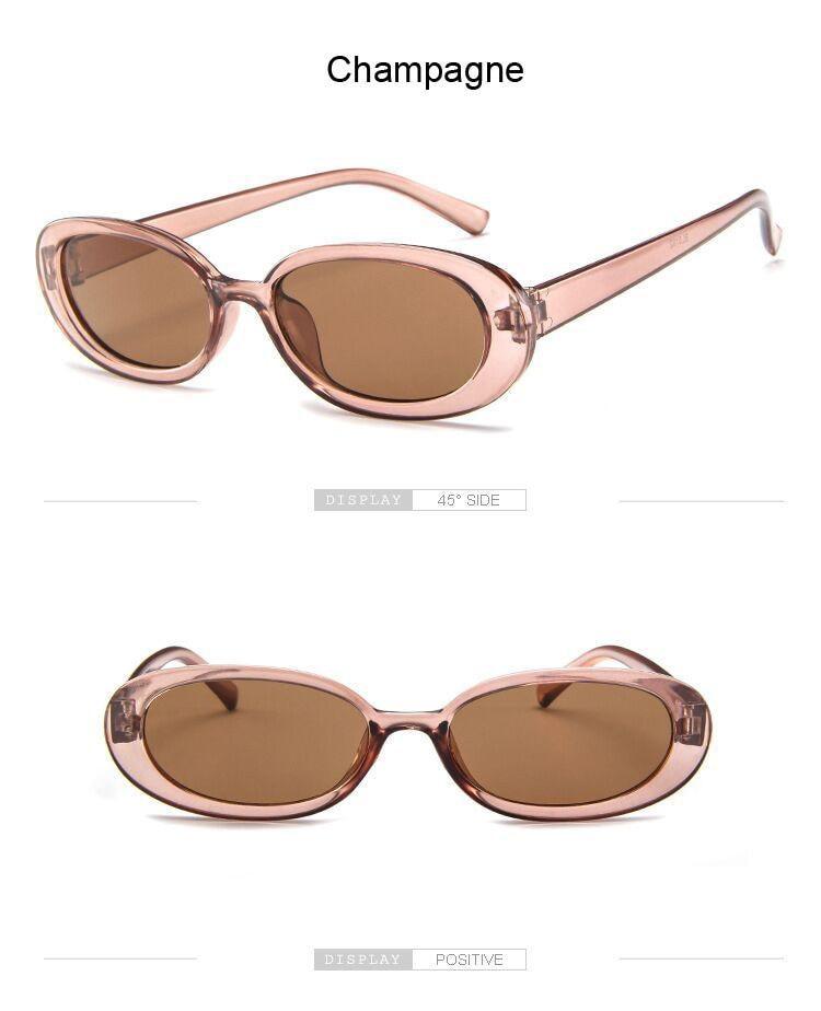 Tiny Small 90s Sunglasses Women Polarized Retro Oval Shape Sunglasses For Woman Designer Sun Glasses For Female Elegant Small Frame Cool Vintage